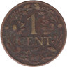  Суринам. 1 цент 1943 год. Герб Нидерландов. 