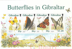 Сувенирный блок. Бабочки в Гибралтаре.