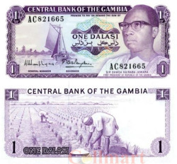 Бона. Гамбия 1 даласи 1987 год. Дауда Кайраба Джавара. (Пресс)