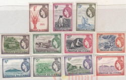 Набор марок. Тристан-да-Кунья. Окончательный выпуск королевы Елизаветы II (1954). 11 марок.