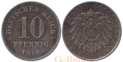 Германская империя. 10 пфеннигов 1916 год. (железо) (A)