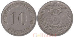 Германская империя. 10 пфеннигов 1901 год. (J)