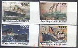 Набор марок. Бурунди. 100-летие со дня гибели “Титаника”. 4 марки без зубцов.