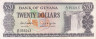  Бона. Гайана 20 долларов 1983 год. Водопад Кайетур. Паром Малали. (VF) 
