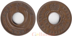 Британская Восточная Африка. 1 цент 1959 год. Отметка монетного двора: "H" - Хитон, Бирмингем.