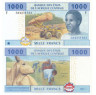  Бона. Центральная Африка, Экваториальная Гвинея (литера F) 1000 франков 2002 год. Лесозаготовки. 