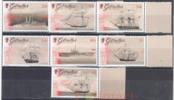 Набор марок. Гибралтар. Корабли - HMS Gibraltar. 7 марок.