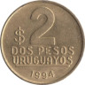  Уругвай. 2 песо 1994 год. Хосе Хервасио Артигас. 