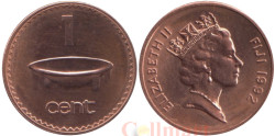 Фиджи. 1 цент 1992 год. Церемониальная чаша.