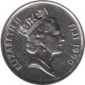  Фиджи. 5 центов 1990 год. Лали (щелевой барабан). 