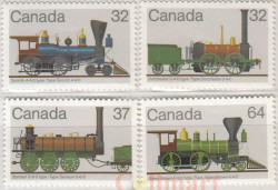 Набор марок. Канада. Канадские локомотивы (1-я серия), 1836-1860. 4 марки.
