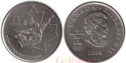 Канада. 25 центов 2008 год. XXI зимние Олимпийские Игры, Ванкувер 2010 - Сноуборд.