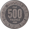  Камерун. 500 франков 2020 год. 60 лет независимости. Кошачий лемур. 