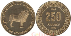 Камерун. 250 франков 2020 год. 60 лет независимости. Лев.