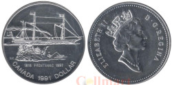 Канада. 1 доллар 1991 год. 175 лет пароходу "Фронтенак". 
