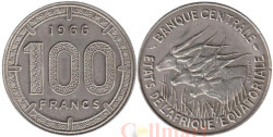 Экваториальная Африка. 100 франков 1966 год. Антилопы.