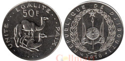 Джибути. 50 франков 2010 год. Верблюды.