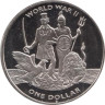  Британские Виргинские острова. 1 доллар 2019 год. 80 лет началу Второй мировой войны. 