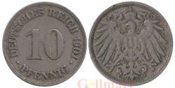 Германская империя. 10 пфеннигов 1901 год. (D)
