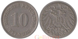 Германская империя. 10 пфеннигов 1906 год. (J)