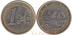 Финляндия. 1 евро 2000 год. Два лебедя.