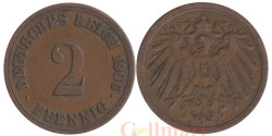 Германская империя. 2 пфеннига 1906 год. (A)