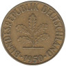  Германия (ФРГ). 10 пфеннигов 1950 год. Дубовые листья. (F) 