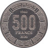  ЦАР. 500 франков 2020 год. 60 лет независимости. Слон. 