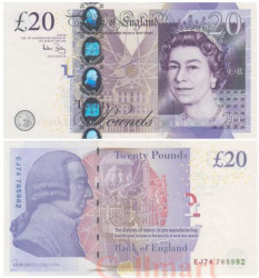 Бона. Великобритания 20 фунтов 2006 год. Адам Смит. (Пресс)