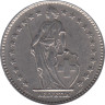  Швейцария. 2 франка 1968 год. Гельвеция. (В) 