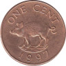  Бермудские острова. 1 цент 1997 год. Кабан. 