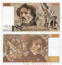Бона. Франция 100 франков 1989 год. Эжен Делакруа. (VF)
