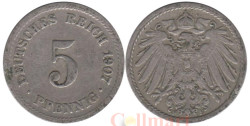 Германская империя. 5 пфеннигов 1907 год. (F)