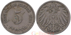 Германская империя. 5 пфеннигов 1901 год. (F)