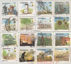 Набор марок. Зимбабве. Экономика и исторические места. 16 марок.