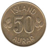  Исландия. 50 эйре 1974 год. Герб. 
