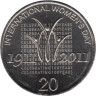  Австралия. 20 центов 2011 год. 100 лет Международному женскому дню. 