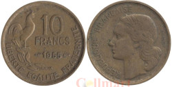 Франция. 10 франков 1955 год. Тип Жиро. Галльский петух.