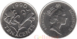 Бермудские острова. 10 центов 1990 год. Бермудская лилия.