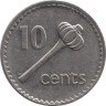  Фиджи. 10 центов 1992 год. Метательная дубинка. 