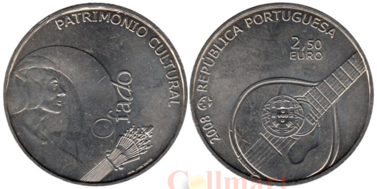  Португалия. 2,5 евро 2008 год. Фаду. 