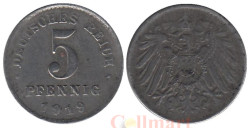 Германская империя. 5 пфеннигов 1919 год. (D)