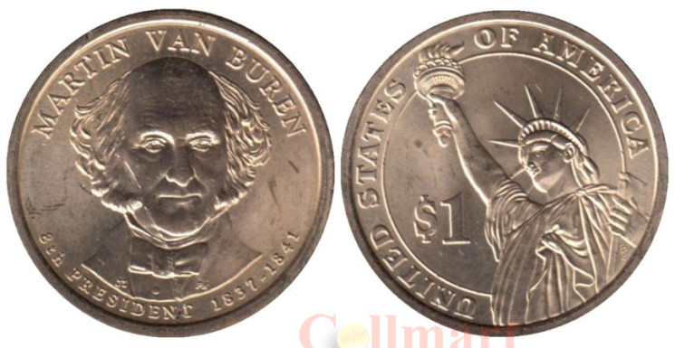  США. 1 доллар 2008 год. 8-й Президент США - Мартин Ван Бюрен (1837-1841). (P) 