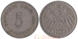 Германская империя. 5 пфеннигов 1901 год. (A)