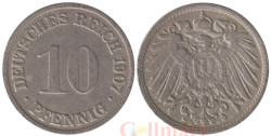 Германская империя. 10 пфеннигов 1907 год. (D)