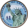  США. 1 доллар 2008 год. 7-й президент Эндрю Джексон (1829-1837). цветное покрытие. 