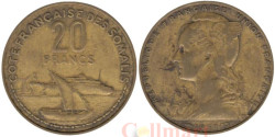 Французское Сомали. 20 франков 1952 год. Корабли.