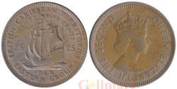 Восточные Карибы. 25 центов 1965 год. Галеон "Золотая лань".