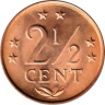  Нидерландские Антильские острова. 2,5 цента 1976 год. Герб. 