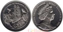 Британские Виргинские острова. 1 доллар 2014 год. 100 лет Панамскому каналу.